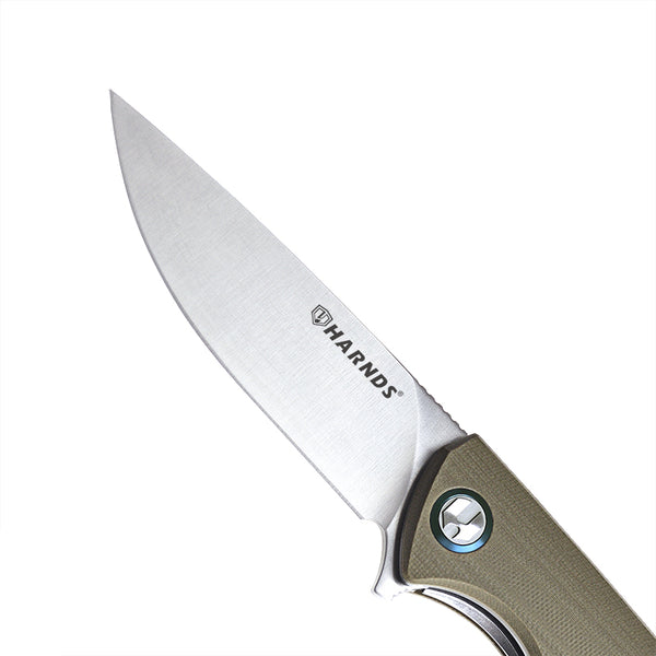 Harnds Talisman CK9168WS-S 14C28N Steel G10 Liner Lock Ball Bearing Pivot Folding Knife