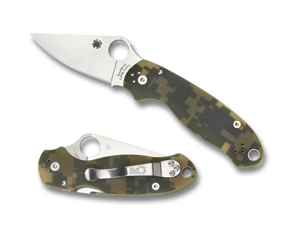 Spyderco Para 3 Satin CPM S30V Camo G10 Folding Knife