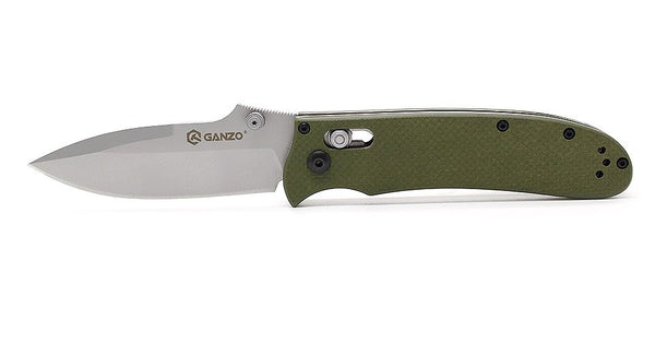 GANZO G704-GR Beadblast 440C Green G10 Folding Knife