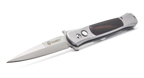 Ganzo G707 440C Steel Wood Inlay Handle