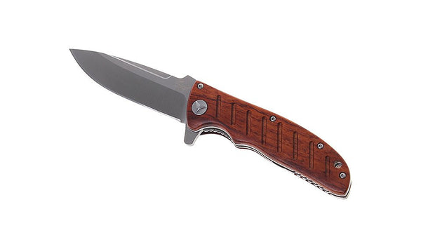Enlan EL-01 8CR13MoV Blade Wood Handle Folding Knife