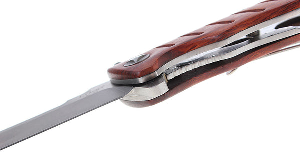 Enlan EL-01 8CR13MoV Blade Wood Handle Folding Knife