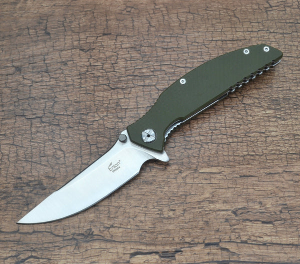 Enlan EW-054 Satin 8Cr13MoV Green G10 Folding Knife