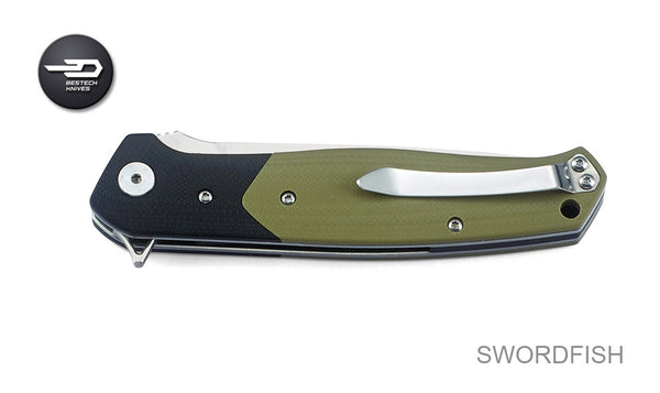 Bestech Swordfish 03B D2 Blade Tan G10 Handle Bearing Pivot