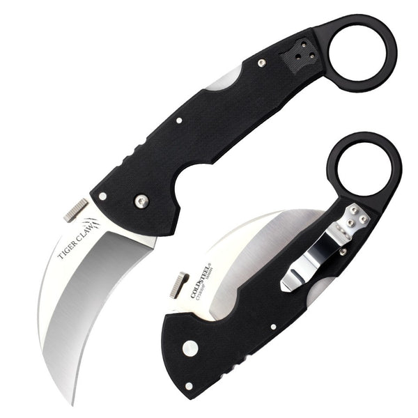 Cold Steel Tiger Claw Satin CTS-XHP Black G10 Folding Knife