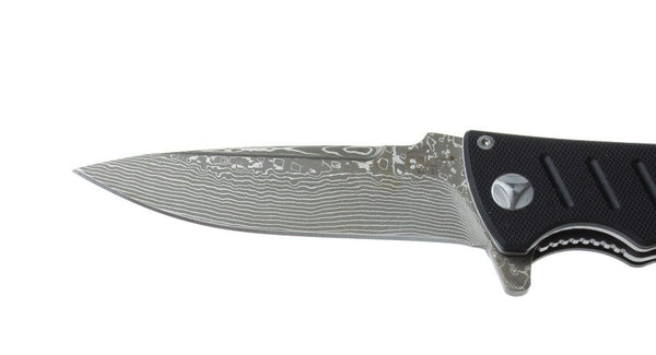 Enlan EL-01D Damascus Blade G10 Handle Folding Knife