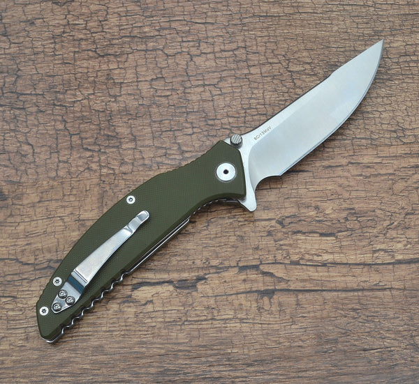 Enlan EW-054 Satin 8Cr13MoV Green G10 Folding Knife