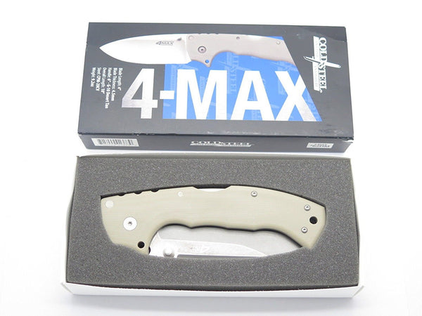 Cold Steel 4-Max Stonewashed CPM-20CV Desert Tan G10 Folding Knife