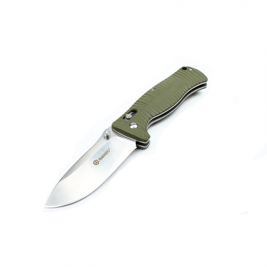 GANZO G720-GR Satin 440C Green G10 Folding Knife