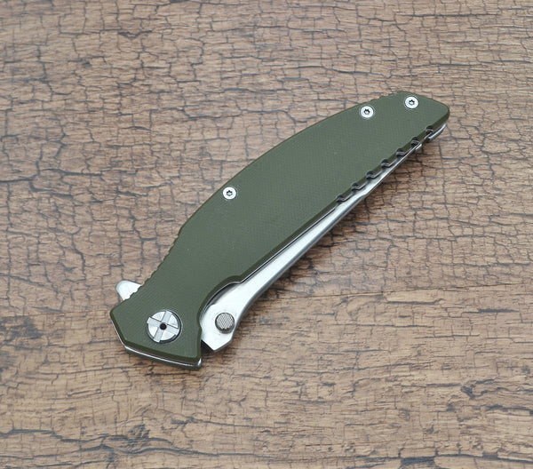 Enlan EW-054 Satin 8Cr13MoV Green G10 Folding Knife