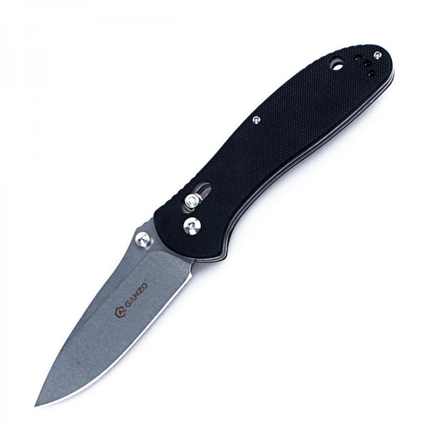 GANZO G7392-BK Stonewash 440C G10 Scales Folding Knife