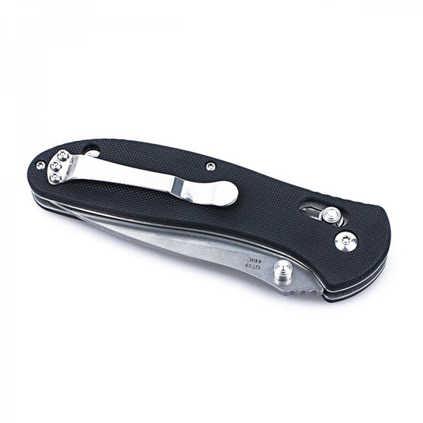 GANZO G7392-BK Stonewash 440C G10 Scales Folding Knife