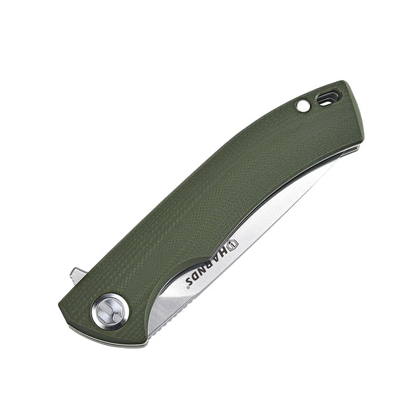 Harnds Talisman CK9168GN-S 14C28N Steel G10 Liner Lock Ball Bearing Pivot Folding Knife