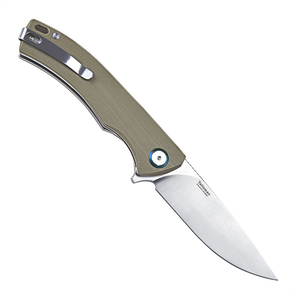 Harnds Talisman CK9168WS-S 14C28N Steel G10 Liner Lock Ball Bearing Pivot Folding Knife