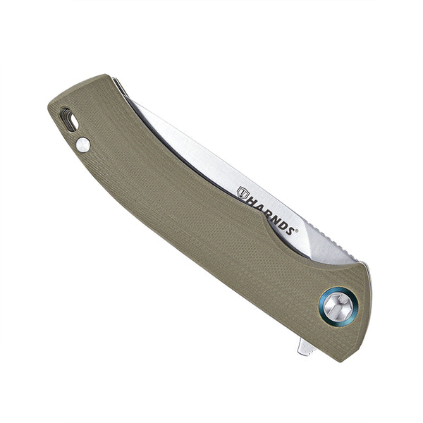 Harnds Talisman CK9168WS-S 14C28N Steel G10 Liner Lock Ball Bearing Pivot Folding Knife
