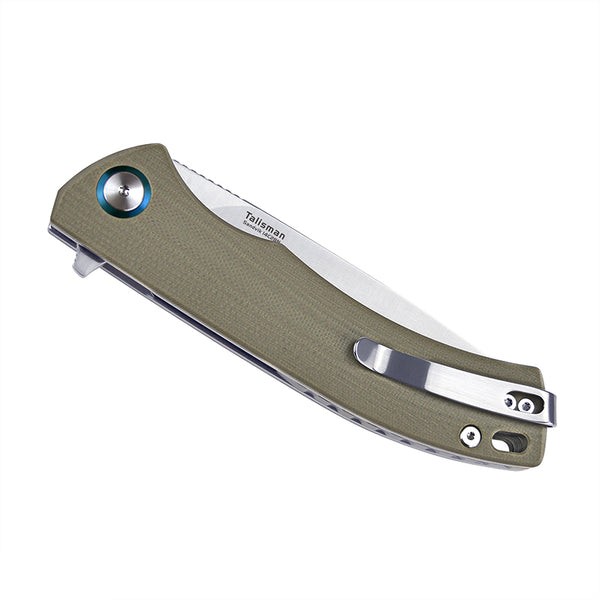 Harnds Talisman CK9168WS-S 14C28N Steel G10 Liner Lock Ball Bearing Pivot Folding Knife