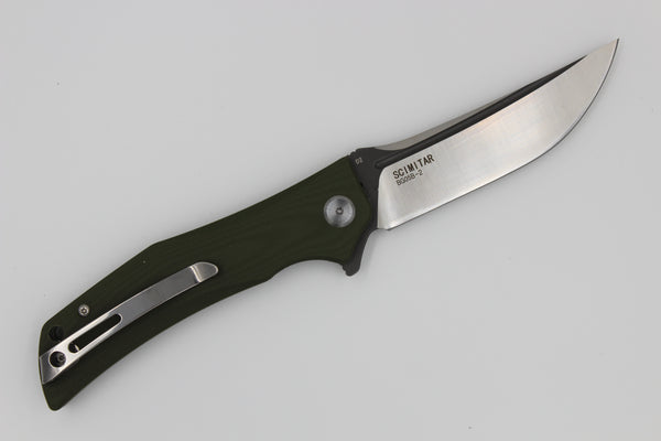 Bestech Scimitar 05B-2 D2 Blade Green G10 Handle Bearing Pivot