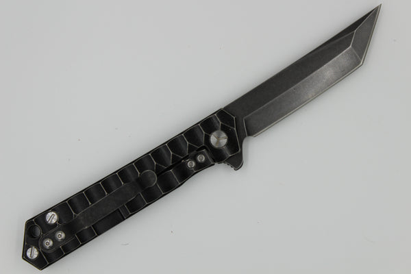 Y-Start LK5011 Black 440C Blade Titanium Handle Flipper