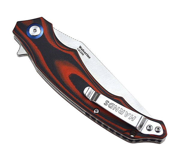 Harnds Wolverine CK9172BR-S 14C28N G10 Liner Lock Ball Bearing Pivot Folding Knife